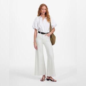 Madewell White Wide-Leg Flare Jeans